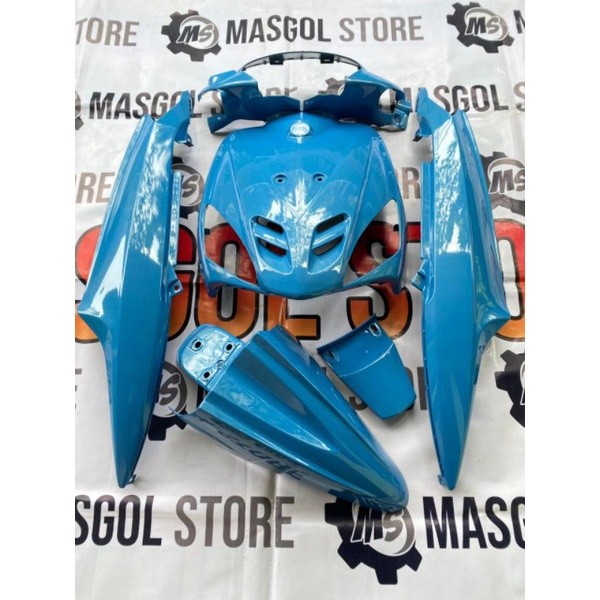 Cover body full halus Yamaha Mio Sporty Biru muda / Ice blue Terlaris