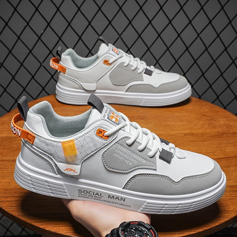 Sepatu pria sepatu kets sepatu kasual sepatu komuter sepatu pria sol tebal putih sepatu ayah retro
