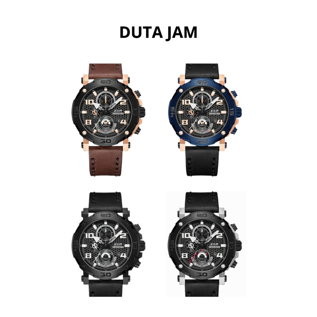JAM TANGAN PRIA EXPEDITION E6769 E 6769 GCL ANALOG LEATHER STRAP
