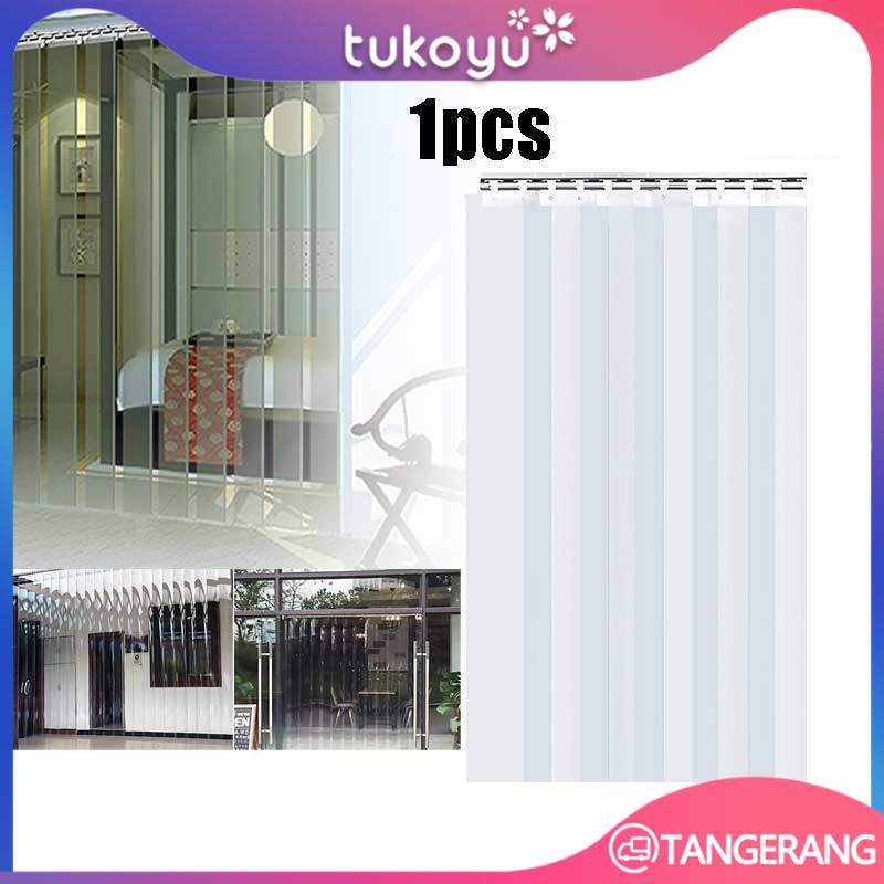 Tirai PVC Strip Curtain Tirai Plastik Ukuran Lebar 20cm x Tinggi 1m/2m Pilihan Bahan PVC Transparan 