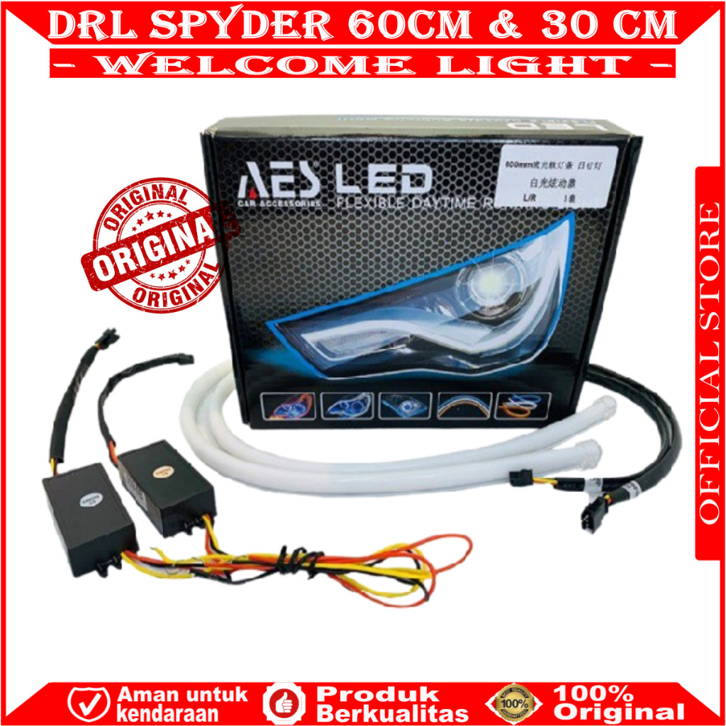 LAMPU ALIS DRL 60 CM AES SPYDER ALIS 30 CM RUNNING SPYDER | DRL SOFTLED 60 CM WELCOME LIGHT SEN RUNN