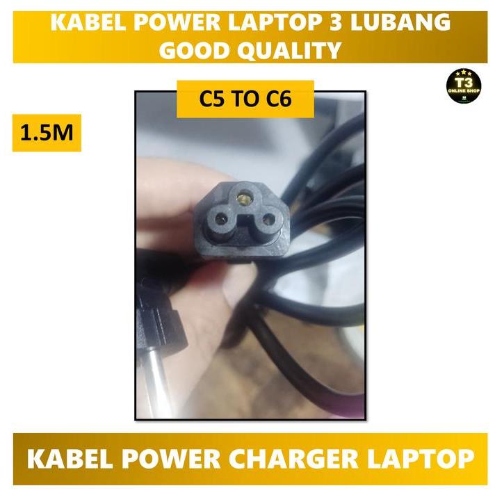 Kabel power laptop charger adaptor 3 lubang brand new good quality