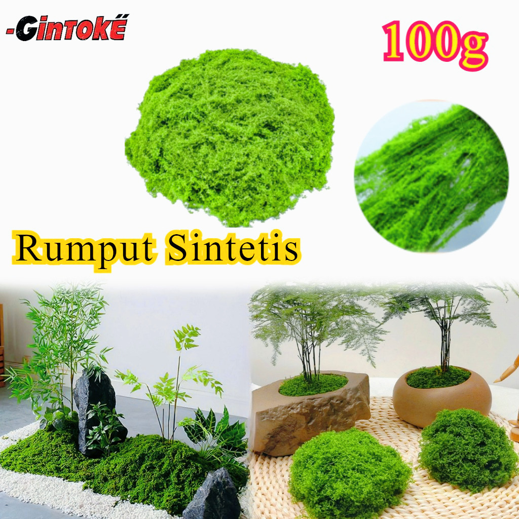 100g Rumput Sintetis Aquascape Aquarium/TAwetan Tahan Lama Rumput Sintetis Aquascape Jadi
