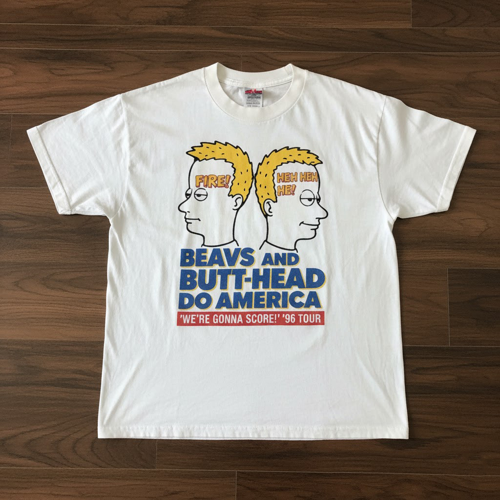 Vintage T-Shirt Beavis and Butt-Head Do America '96 Tour Original Film Promo - Kaos Langka MTV 90s
