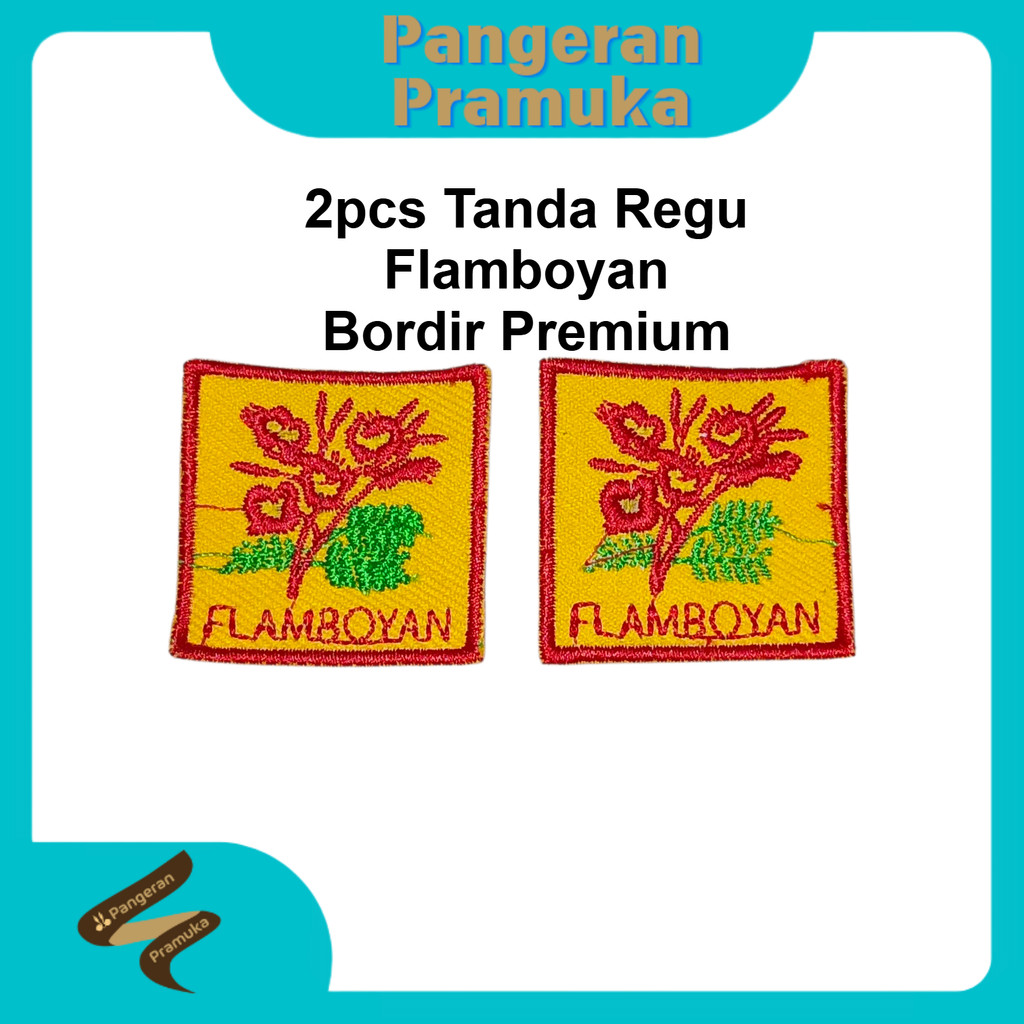 (2pcs) Bet Tanda Regu Flamboyan Bordir Premium diameter 4cm Pramuka Putri