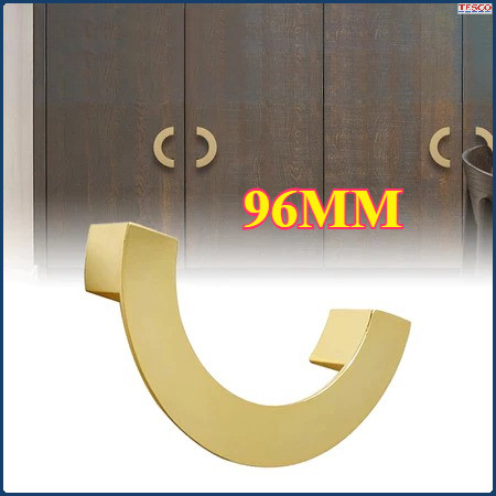 Setengah Lingkaran Gold Handle Lemari Panjang 96mm
