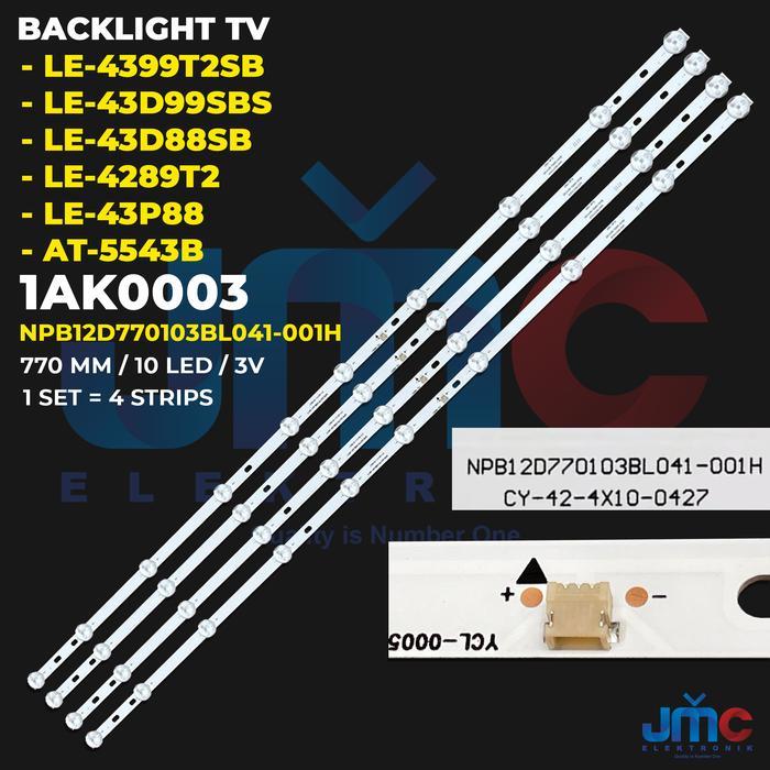 Backlight TV for 43 Inch LE-43D88SB LE-4289T2 LE-4399T2SB LE-43D99SBS LE-43P88 AT-5543B Elmatu JMCPa