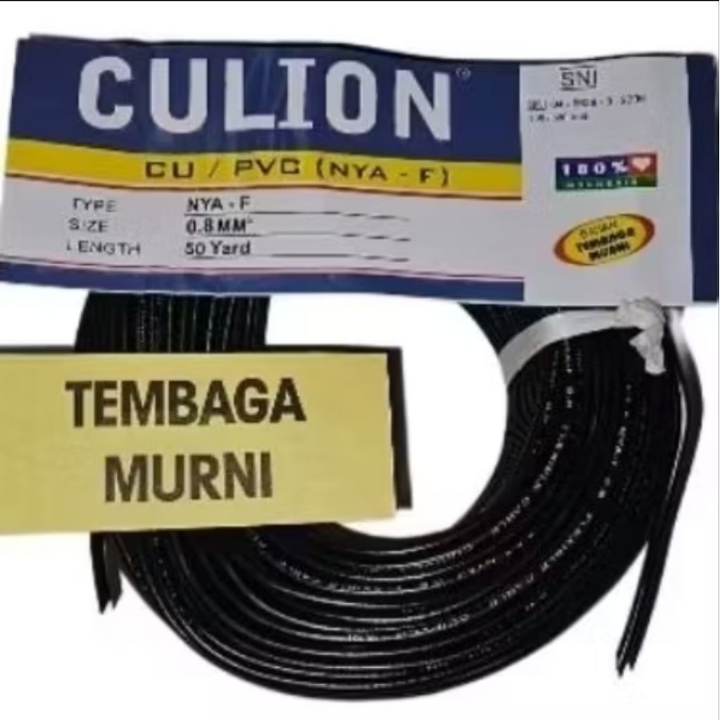 Culion SNI Kabel Nyaf 1x0,8 cable rambut serabut tembaga kecil Culion Ber SNI (Tembaga murni) Panjan