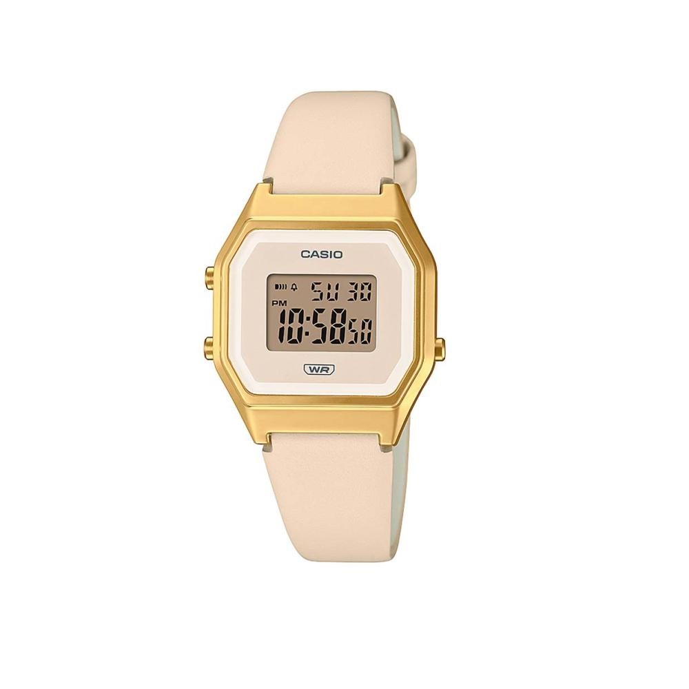 ORIGINAL Casio Original LA680WEGL-4D Jam Tangan Wanita Digital Gold Emas Kulit Peach Pastels CS1
