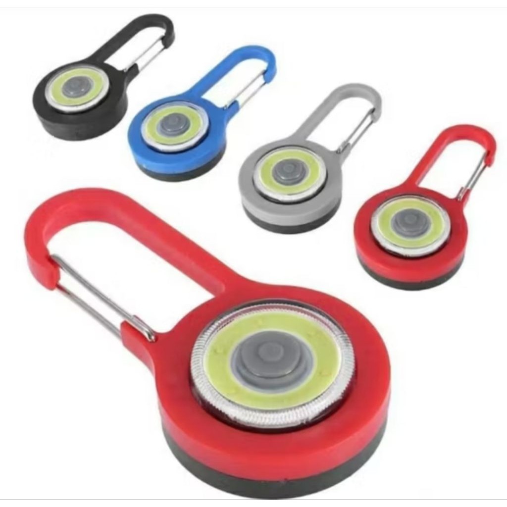 senter gantungan kunci carabiner bahan besi senter COB LED WI