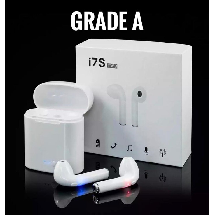 headset handsfree earphone bluetooth i7 TWS iphone 7 8 / i7s wireless android
