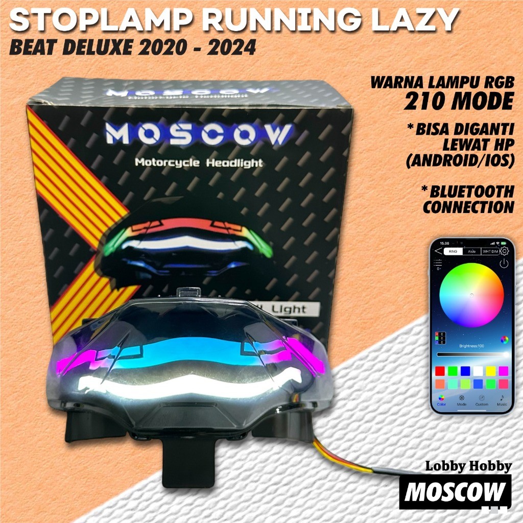 Lampu Stop All Beat New Deluxe Lazy RGB Plus APP Running Beat Deluxe 2020-2024 STOPLAMP MOTOR MATIC 