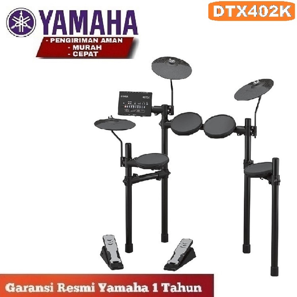 Yamaha DTX402K Drum Elektrik Set Papan Kontrol Digital Hitam Garansi Resmi