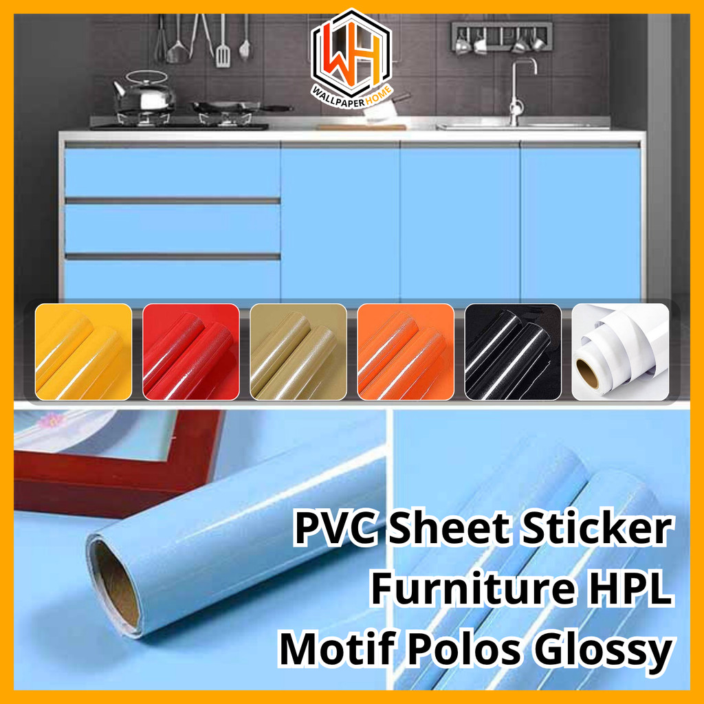 PVC SHEET RONA STIKER PELAPIS FURNITURE MOTIF POLOS GLOSSY DOFF MATTE STICKER PELAPIS FURNITUR MEJA 