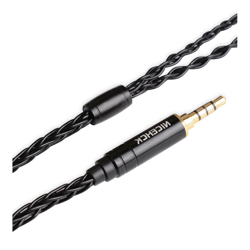 NICEHCK BlackWheat 8 Core Silver Plated Copper Microphone Cable MMCXQDC078 2Pin for DB3 ZSN ZST AS10