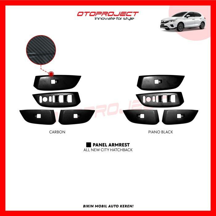 Otoproject - Panel Armrest A.N City Hatchback (4 Doors) Carbon | Cover Armrest City Hatchback - CARB