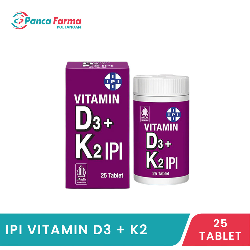 IPI VITAMIN D3 + K2 25 Tablet - Suplemen Vitamin D3 dan Vitamin K2
