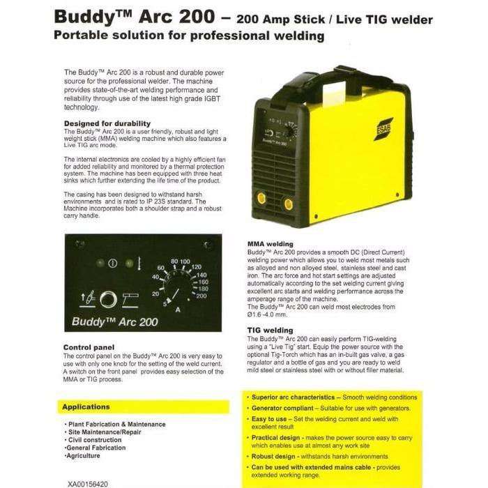 Esab - Buddy Arc 200 Inverter / Mesin Las Arc / Mma Stick
