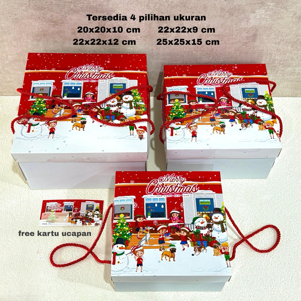 Dus Kue Tart Motif Natal l Dus Kue Lapis Natal | Box Natal | Gift Box Christmas | Hampers Natal | Bo