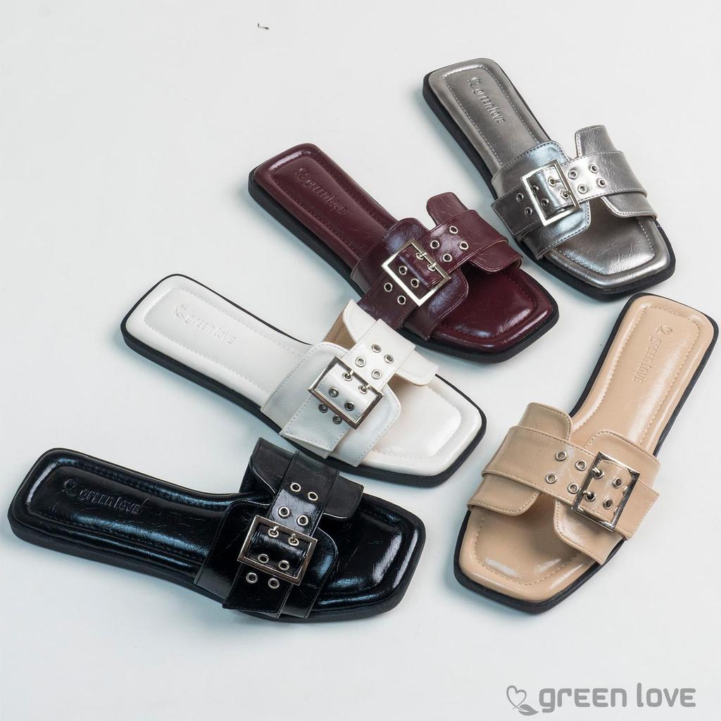 Green Love Sandal Flat Wanita MAGDALENA