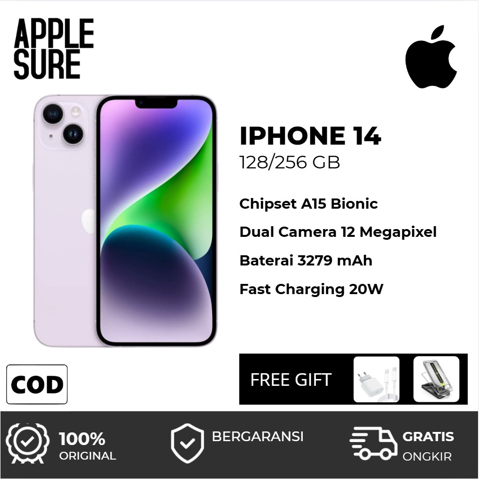 Jual Hp Apple iPhone 14 128GB 256GB FULLSET SECOND HAND INTERNASIONAL ORI BERGARANSI Terlaris