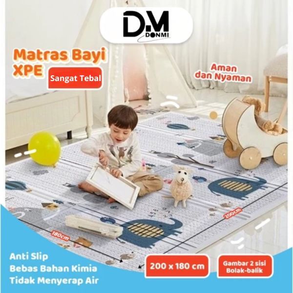 Donmi Playmat Bayi Playmate 200x180cm Anak Lipat XPE dan Karpet Lipat Portabel Alas Tidur