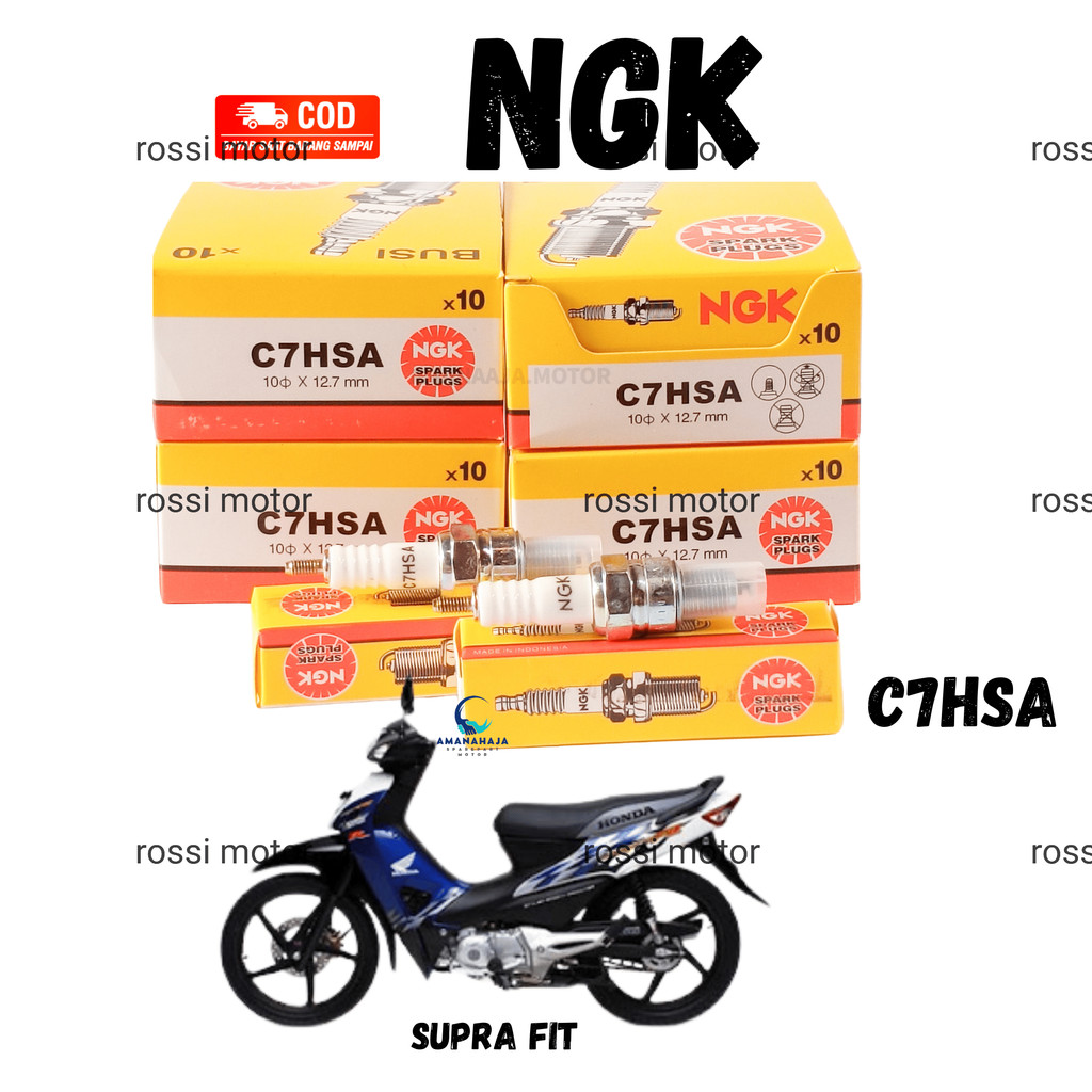 (PAKET 10 PCS) BUSI  C7HSA  SUPRA FIT | BUSI ORIGINAL SUKU CADANG SEPEDA MOTOR