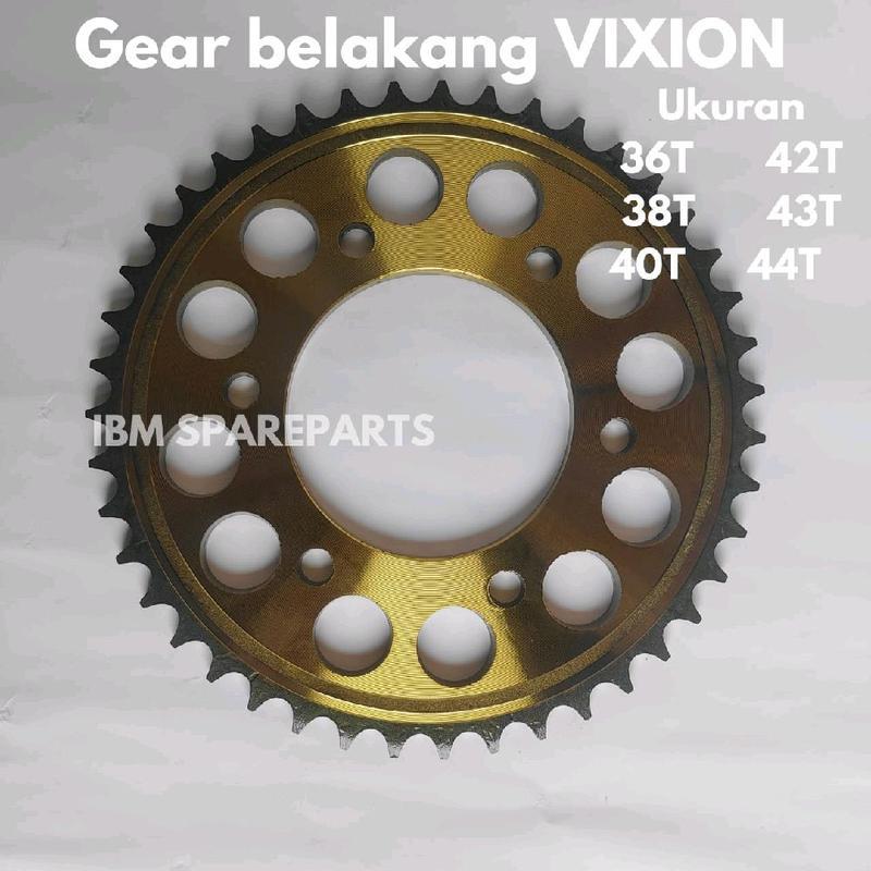 GEAR GIR BELAKANG VIXION 428H UKURAN 36,38,40,42,43,44T WARNA GOLD SSS Motorcycle