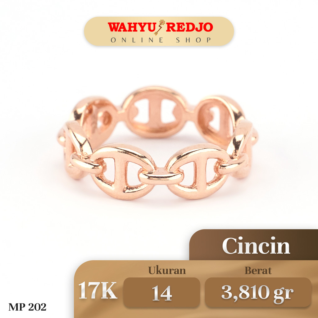 Cincin Emas Rose Gold Kadar 17K Wahyu Redjo CC-17K-28410362-PMR