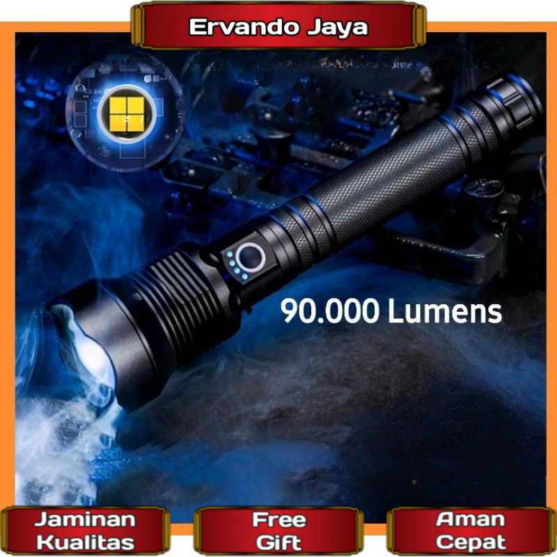 [100% ORIGINAL TAFFWARE ] Senter LED Flashlight USB Rechargeable XHP90