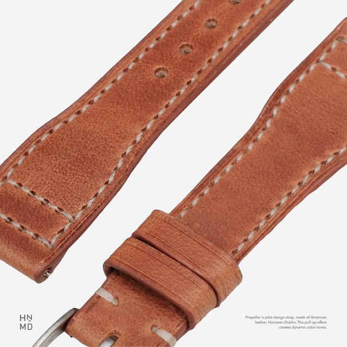 Propeller - Pilot / Aviator Handmade Watch Strap Horween Premium Leather - Dublin Natural, Quick Rel