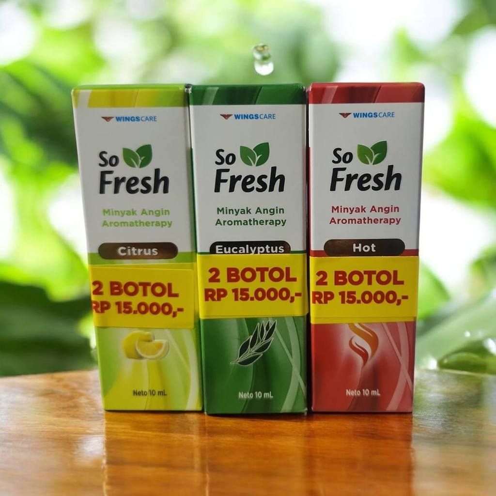 Paket hemat 4 pcs so fresh minyak angin aromatherapy 10 ml
