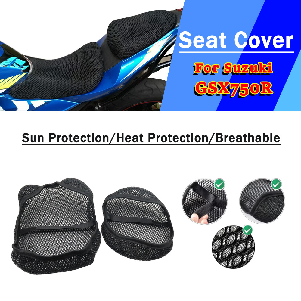 For Suzuki GSX750R GSX 750R GSX750 R Mesh Motorcycle Seat Cover 3D Elastic Breathable Heat resistant