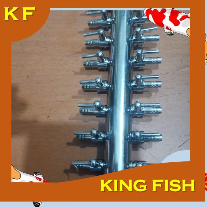 KRAN STAINLESS 16 WAY cabang aquarium pengatur udara aerator kolam ikan hi blow lp hi blower