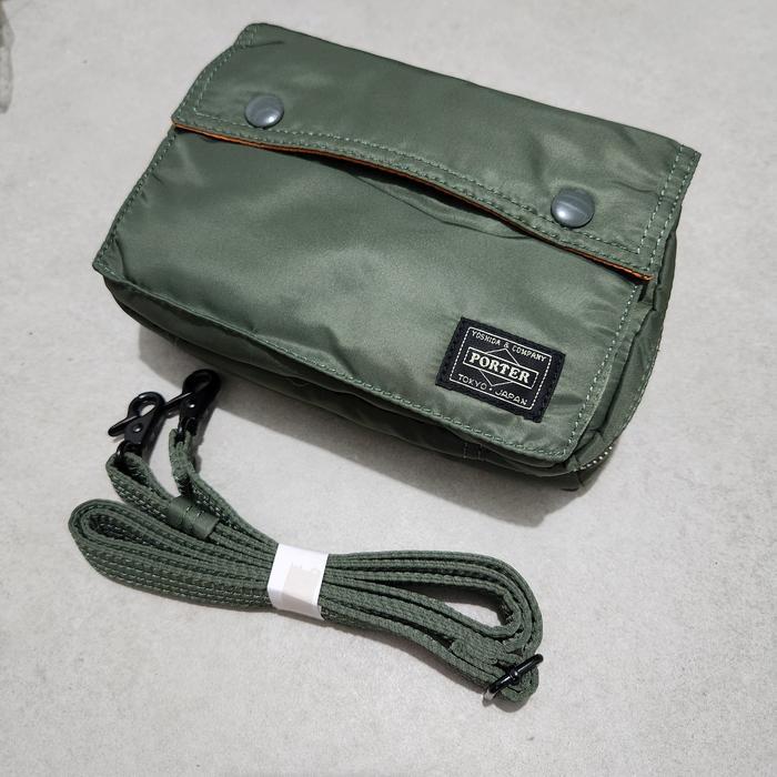 Porter Yoshida Tanker Sling Bag - sage green