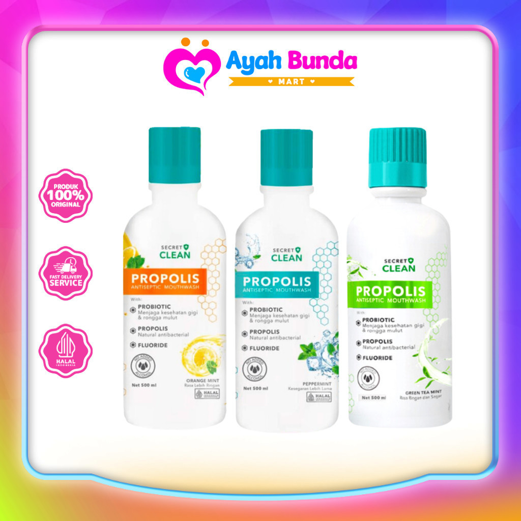Secret Clean Propolis Antiseptic Mouthwash | Ayah Bunda Mart