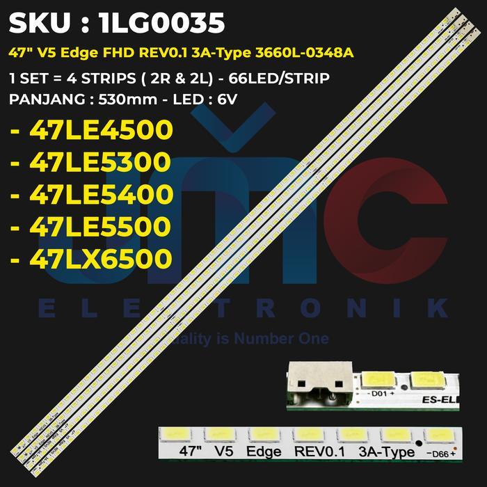 BACKLIGHT TV 47 INCH 47LE5300 47LX6500 47LE4500 47LE5500 47LE5400 Elmatu JMCPart