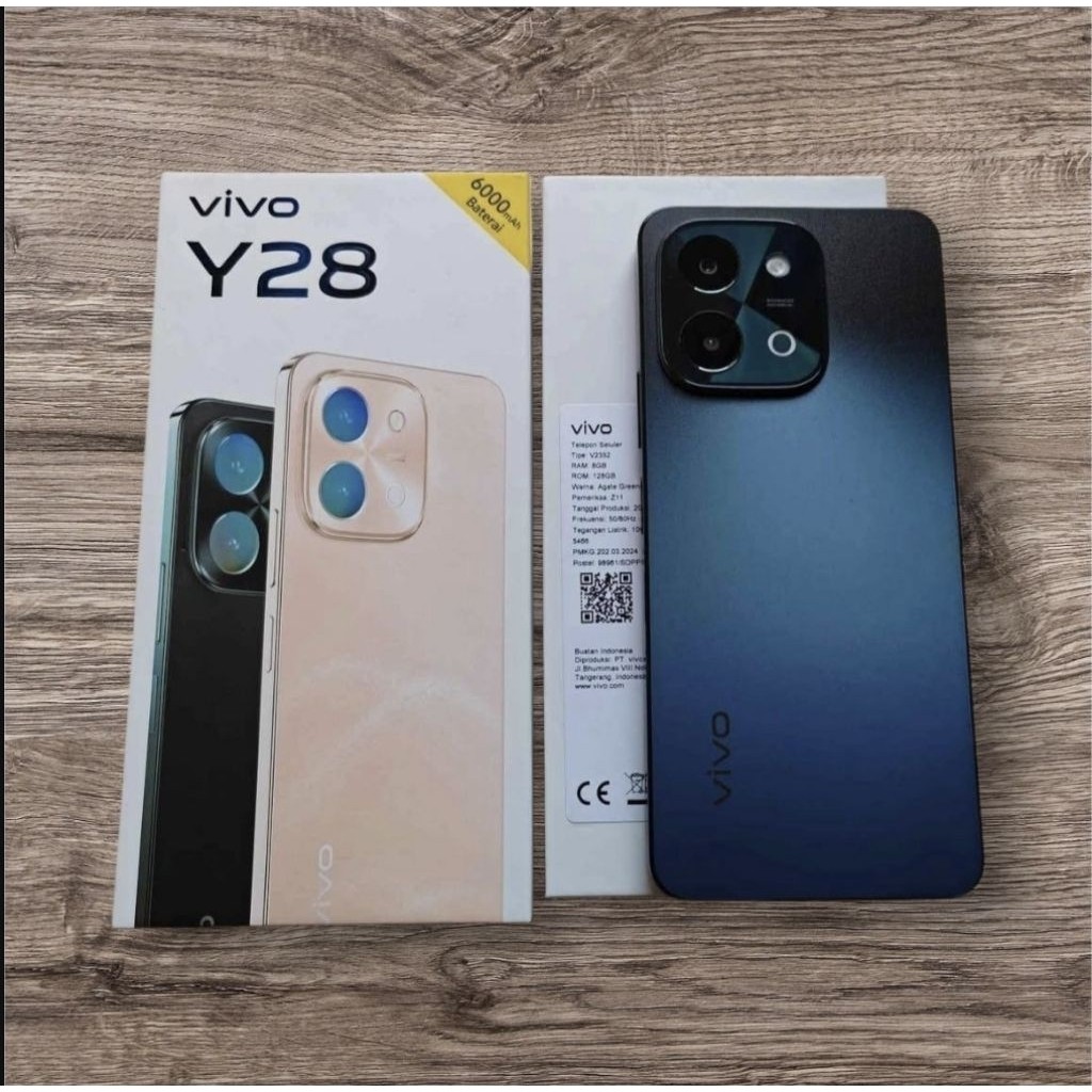 vivo y28 versi ram 8 128gb dan ram 6 128gb hp second original lengkap ya