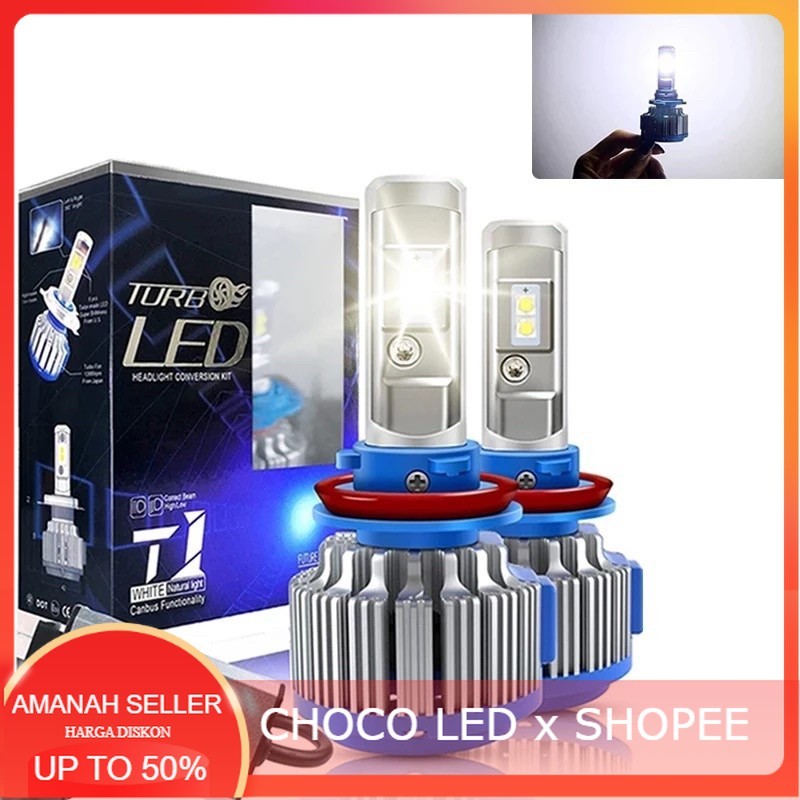 Lampu Led Mobil H4 H8 H9 H11 HB3 HB4 H1 Turbo Led Original