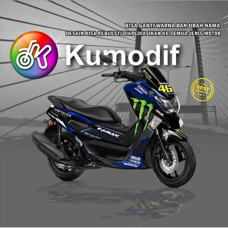 Sticker Decal NMAX motif Monster energy full body