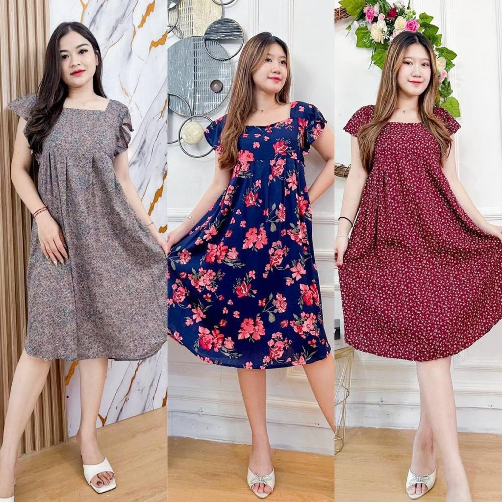 DASTER PUTRI BALI - ALICE DASTER RAYON BALI Dress Motif Nyaman Panjang Printing Casual Wanita Kain T