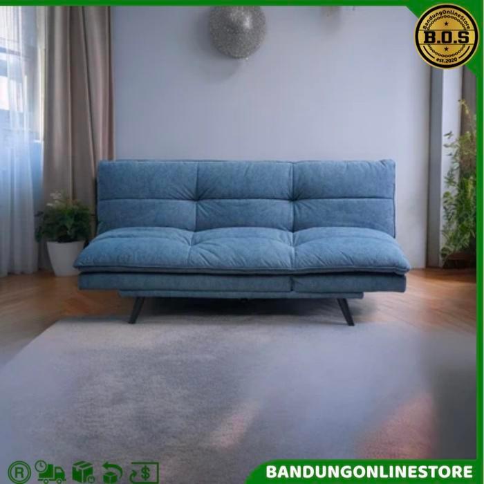 Sofa Bed Minimalis Fabric Biru Abu Informa Sofa Lipat Bloom Sofa Kasur Sleeper Sofa Blue Grey
