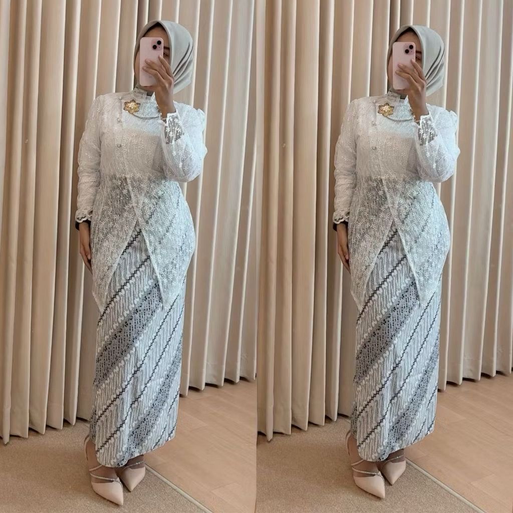 Outer brokat kebaya janggan / outer tunik brokat modern / outer kebaya wisuda keondangan