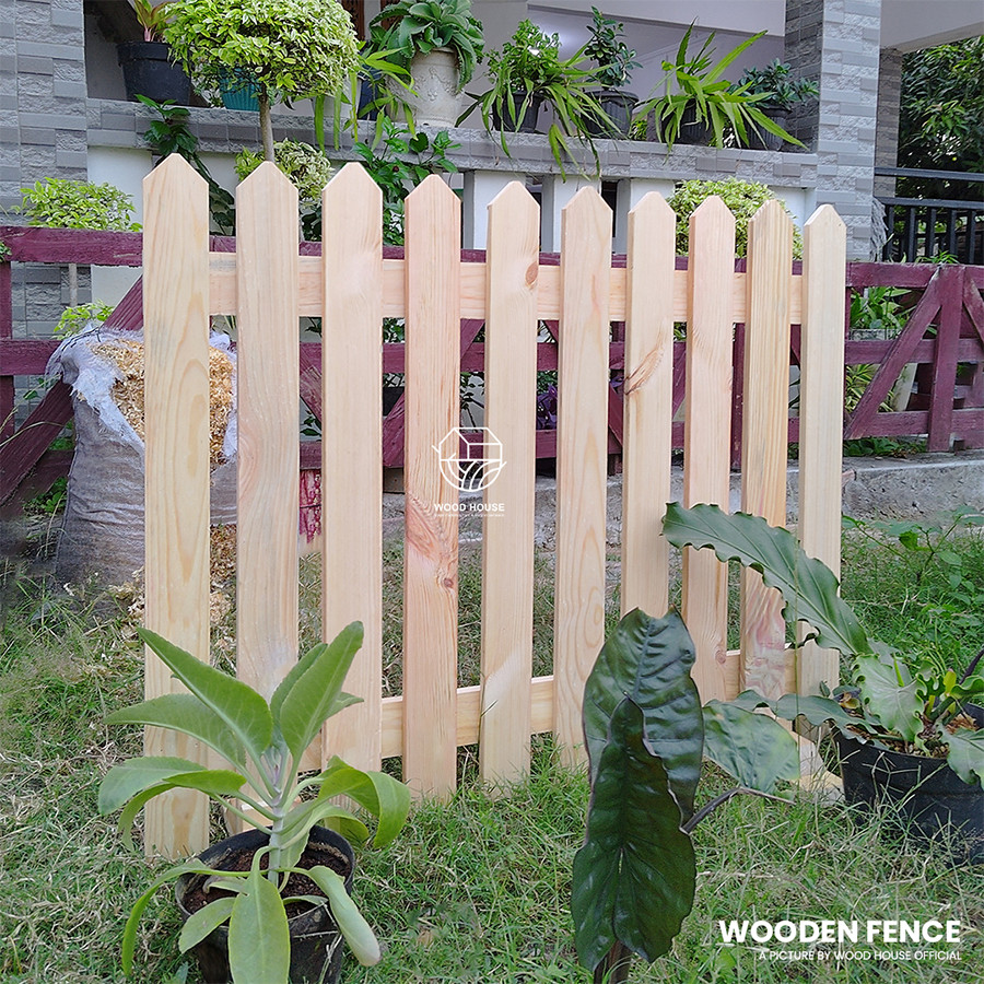 Wood House - Pagar Kayu Pembatas Jati Belanda/ Pagar Kayu Aesthetic/ Pagar Kayu Taman/ Pagar Rumah