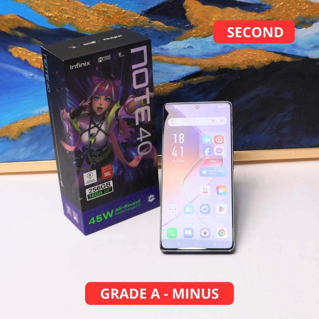 INFINIX NOTE 40 8/256 GB GRADE A - MINUS HP SECOND ORIGINAL SINAR MUTIARA CELL