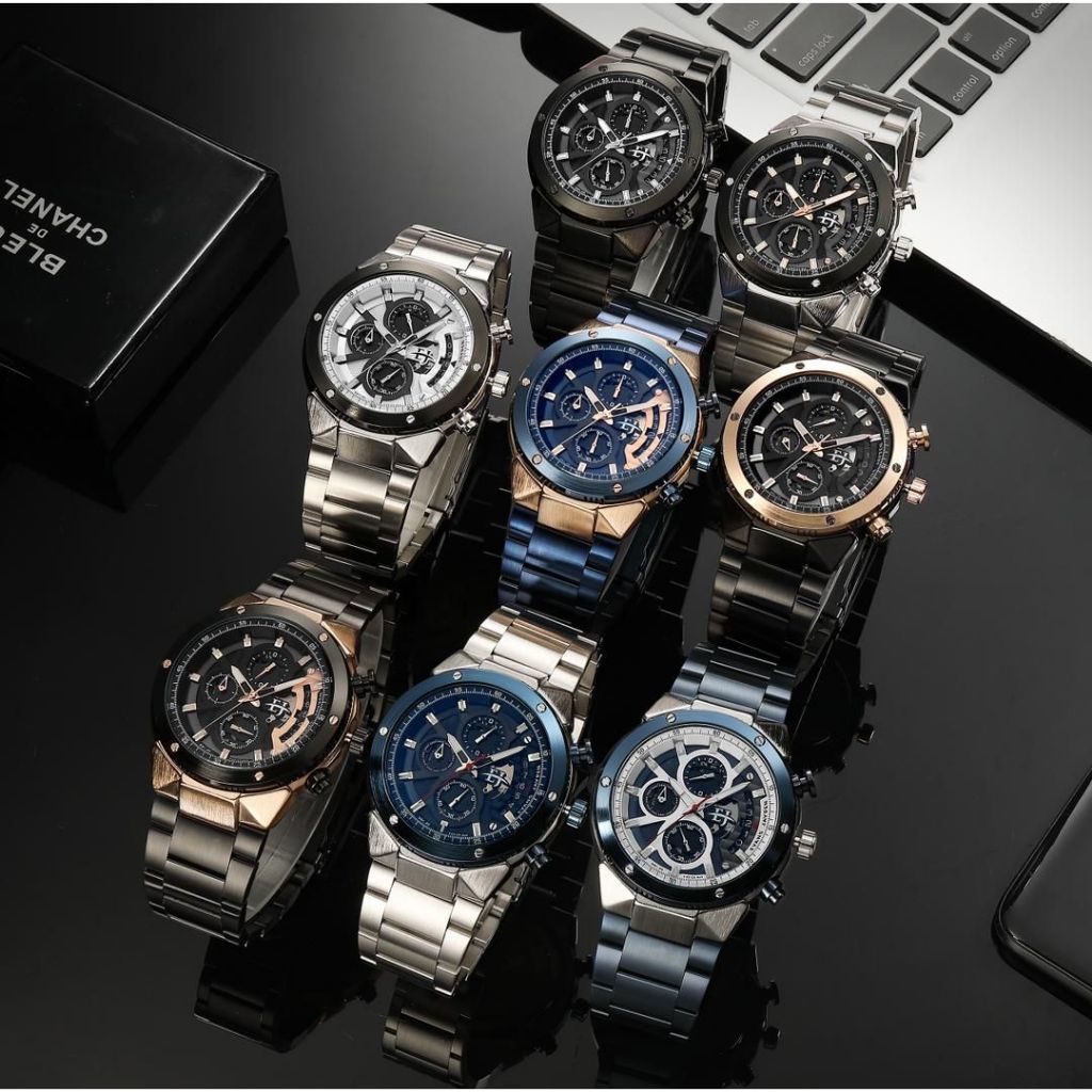 JAM TANGAN PRIA 9562 RANTAI EVANS JAYDEN ORIGINAL CHRONO WATER RESIST GARANSI