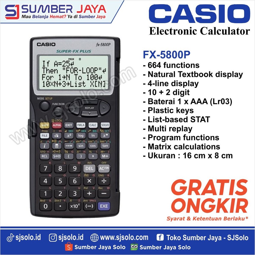 Kalkulator Casio FX-5800 P Scientific Calculator FX-5800P Original
