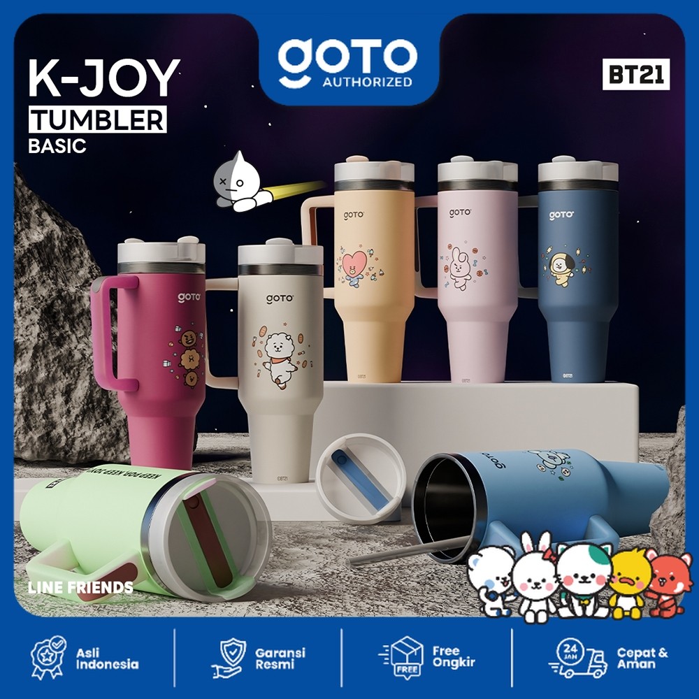Goto K-Joy X BT21 Tumbler Tahan Dingin Panas Botol Tempat Minum Aesthetic 1.2L