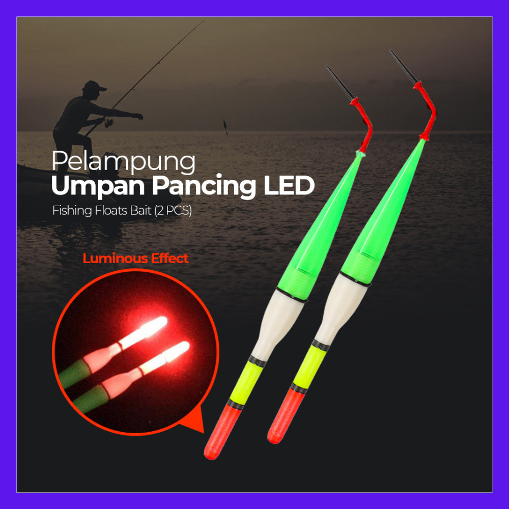 Piongpiaa-2PCS Pelampung Umpan Pancing LED Luminous Fishing Bait 2 PCS Pelampung Umpan Pancing LED-C