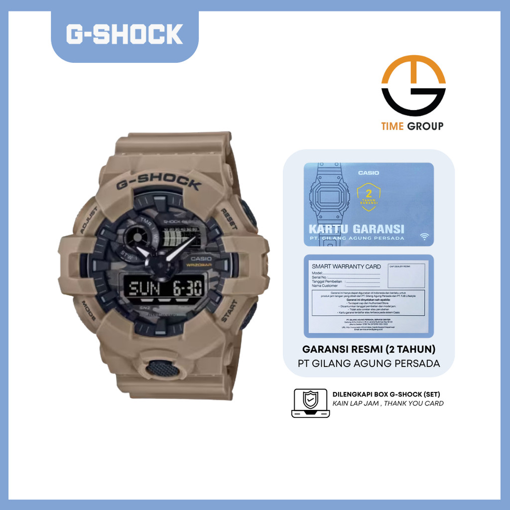 JAM TANGAN PRIA CASIO G-SHOCK GA700CA-5AD GA-700CA-5 ANALOG DIGITAL RESIN STRAP ORIGINAL